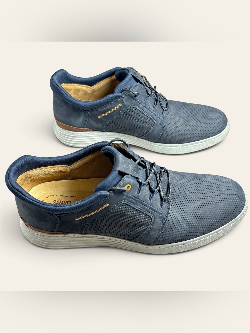 Samuel Hubbard Featherlight Muir Navy Nubuck Sneakers Men’s 14W Leather